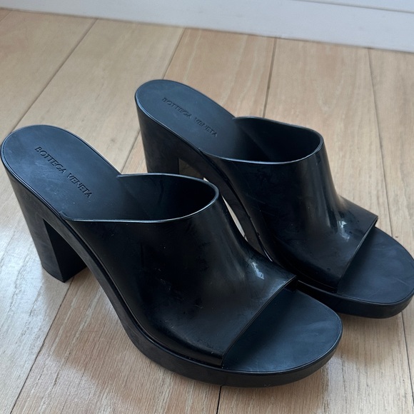 Bottega Veneta Shoes - Bottega Veneta Black High-Heeled Rubber Mules 41
